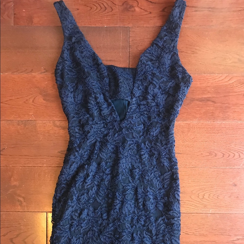 Navy blue body on lace dress